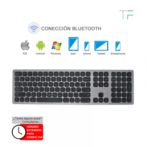 Teclado bluetooth recargable c/numérico