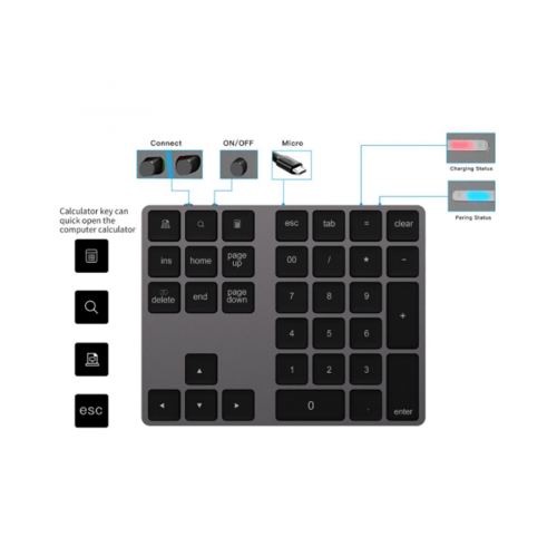 Teclado numérico bluetooth