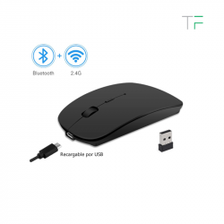 Mouse inalámbrico recargable (BT y 2.4 ghz)