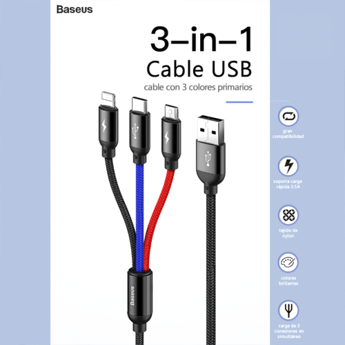 Cable 3 en 1