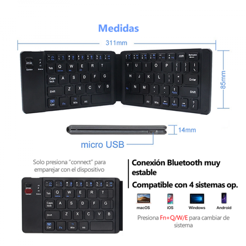 Teclado mini plegable