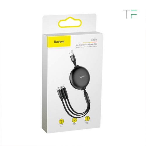Cable 3 en 1 retráctil 