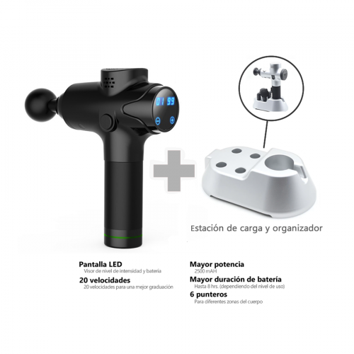 Promo masajeador + estación de carga