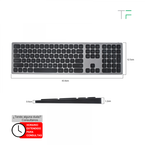 Teclado bluetooth recargable c/numérico